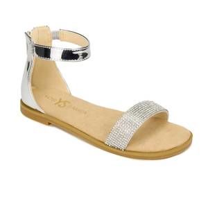NEW YOSI SAMRA kids miss cambelle sandal in silver crystal